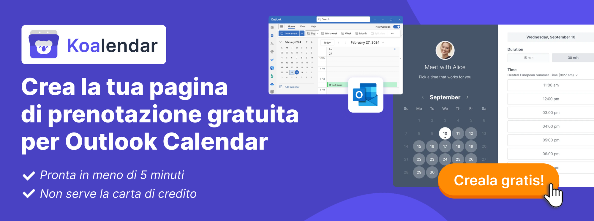 banner sull’uso di Koalendar come uno dei migliori consigli per il calendario di Outlook